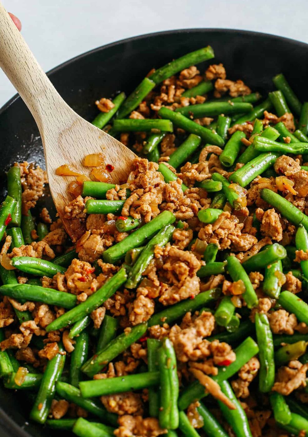 Asian Ground Turkey & Green Bean Stir Fry