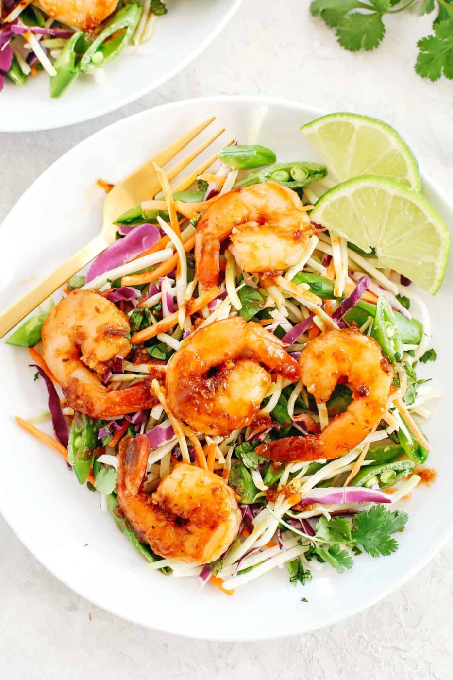 Shrimp Asian Salad with Ginger Sesame Dressing