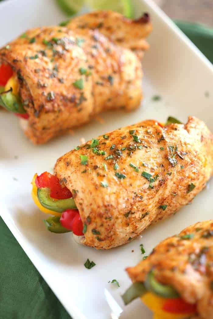 Oven-baked Chicken Fajita Roll-Ups
