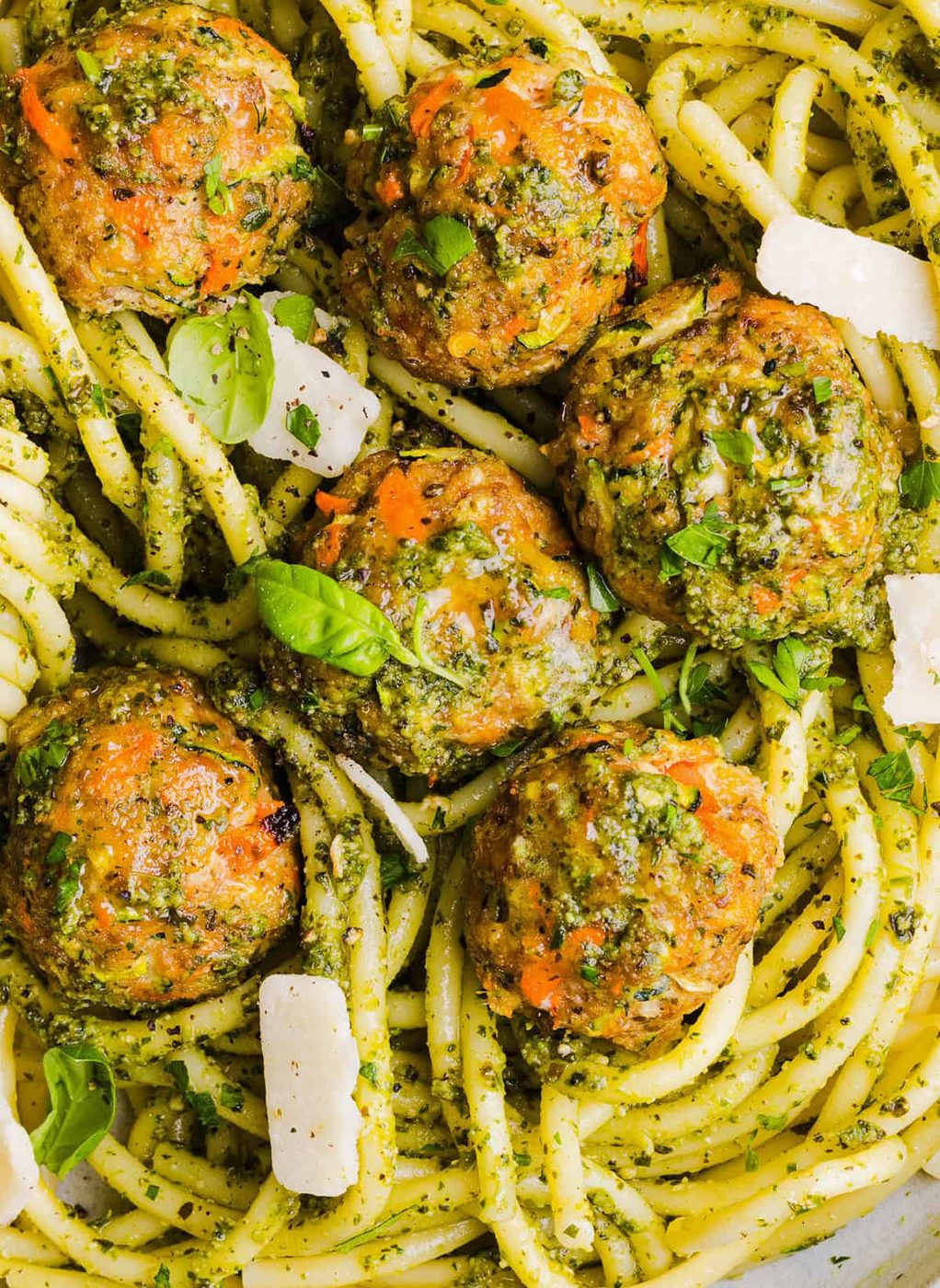 Oven-baked Chicken Pesto Meatballs