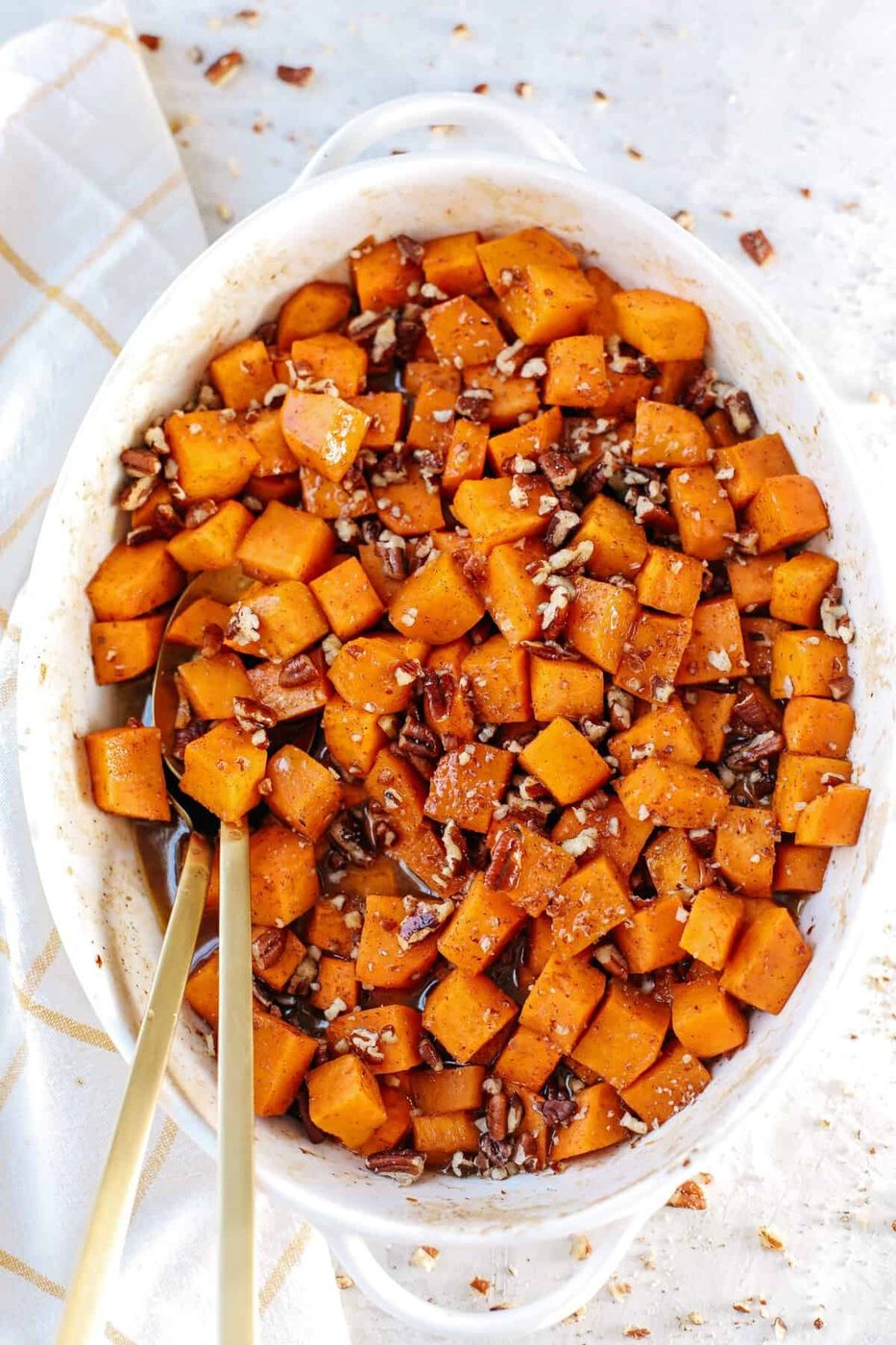 Maple Bourbon Pecan Sweet Potatoes