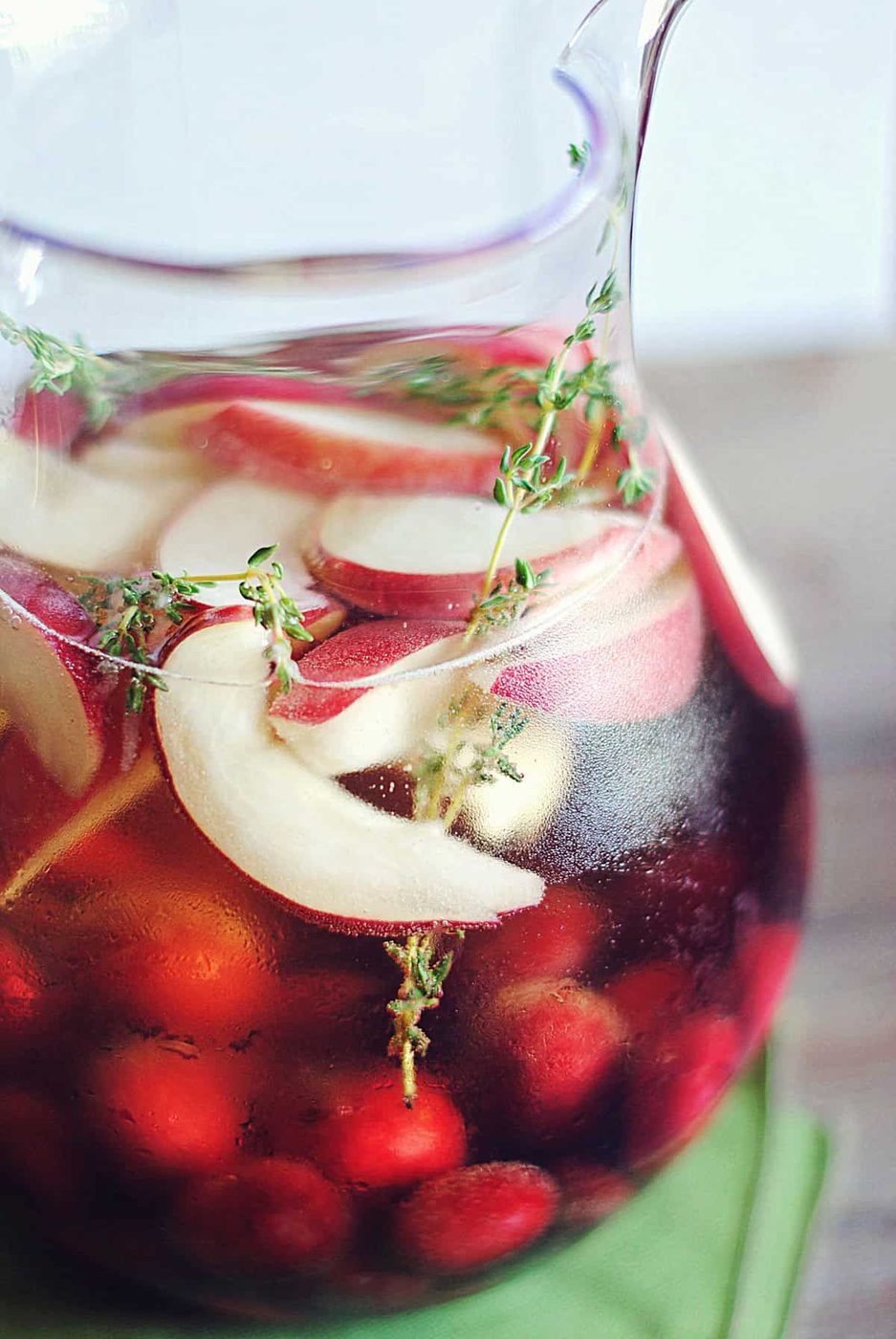 Cherry-Peach Sangria for the table