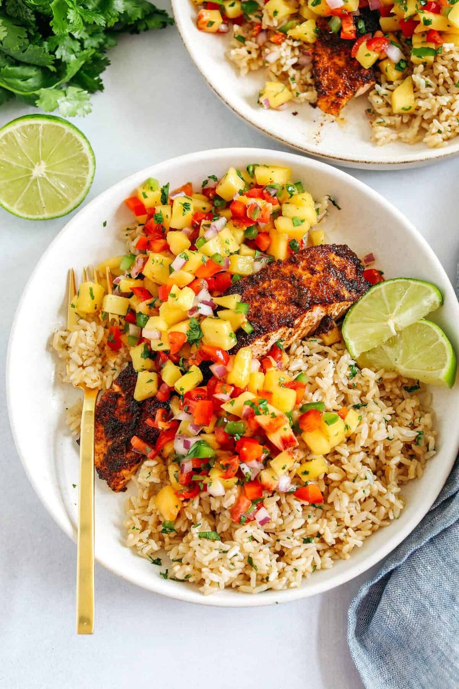 Lime Chili Salmon with Mango Salsa