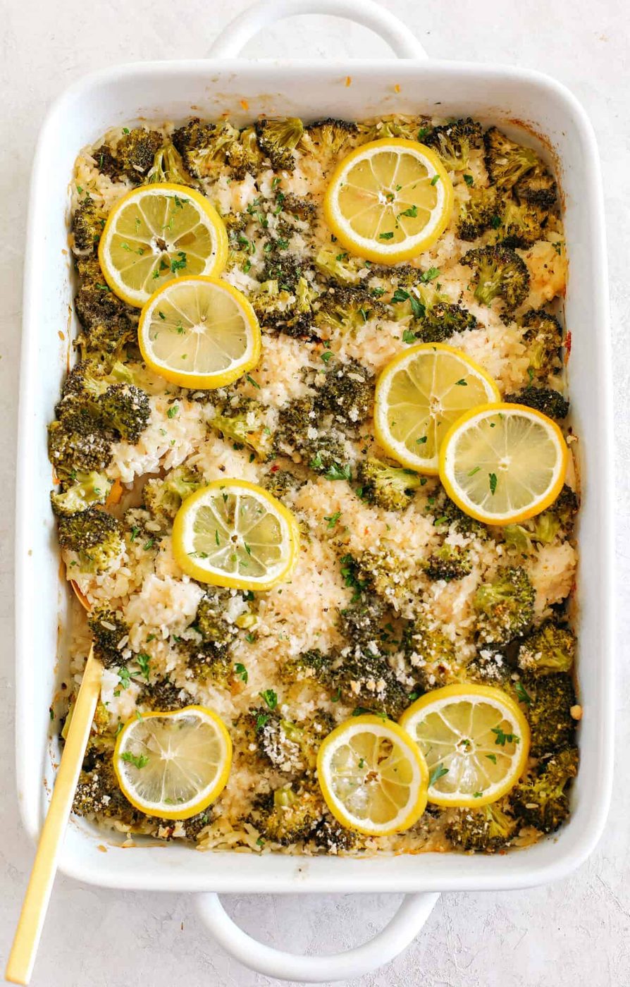 Silky Lemon Chicken, Broccoli & Rice Casserole