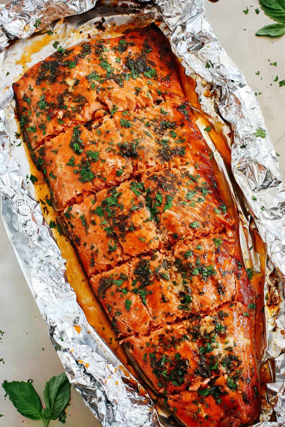 Basil Ginger Salmon in Foil