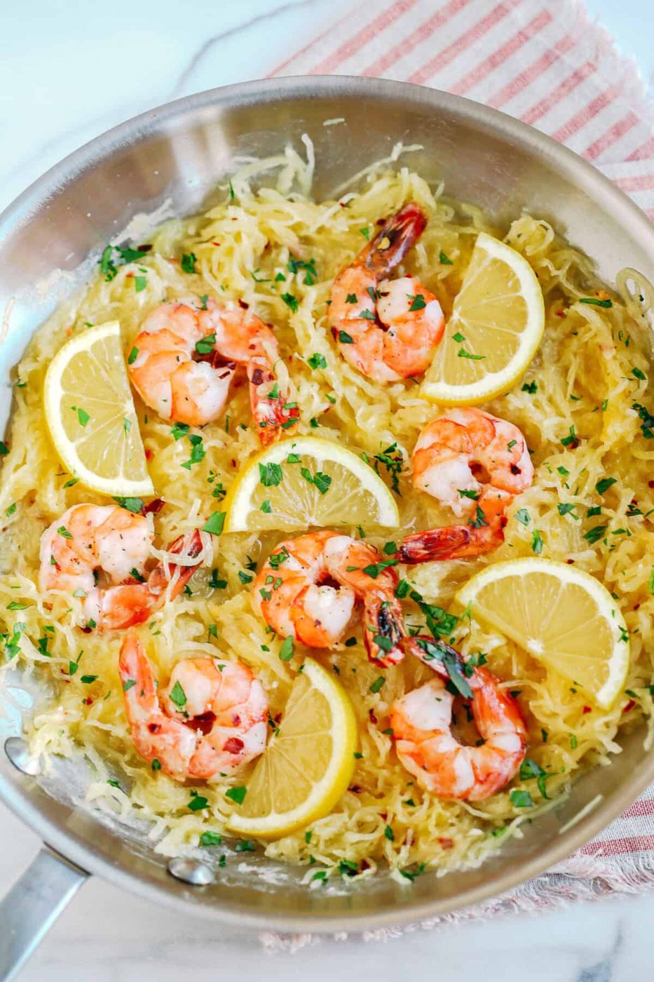 Lemon & Herb Spaghetti Squash with Shrimp