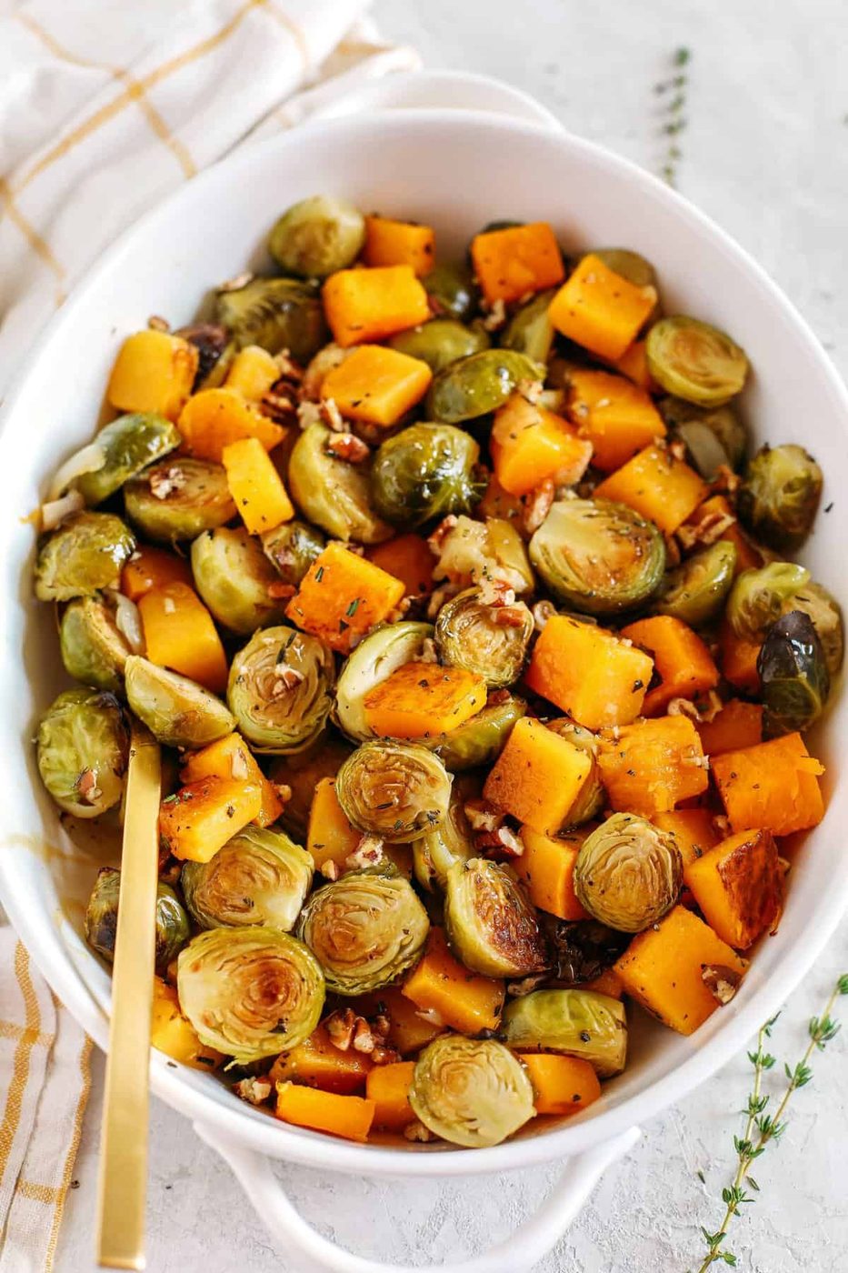 Maple Glazed Butternut Squash & Brussels Sprouts