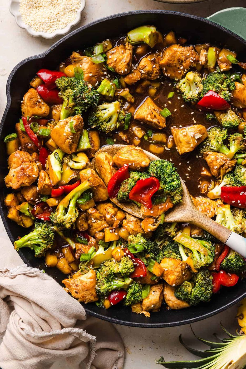 Pan One Pineapple Teriyaki Chicken Stir Fry