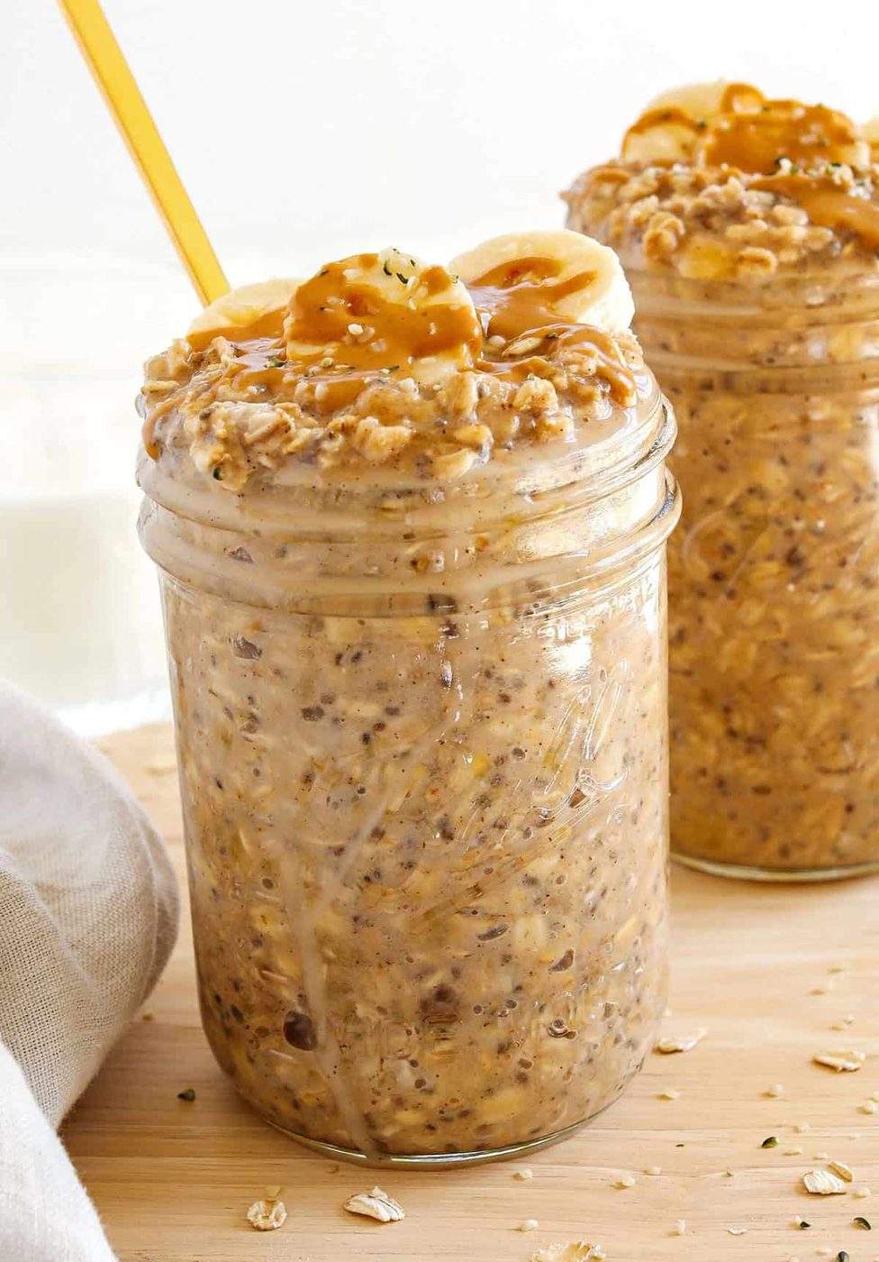 Butter Peanut Banana Overnight Oats