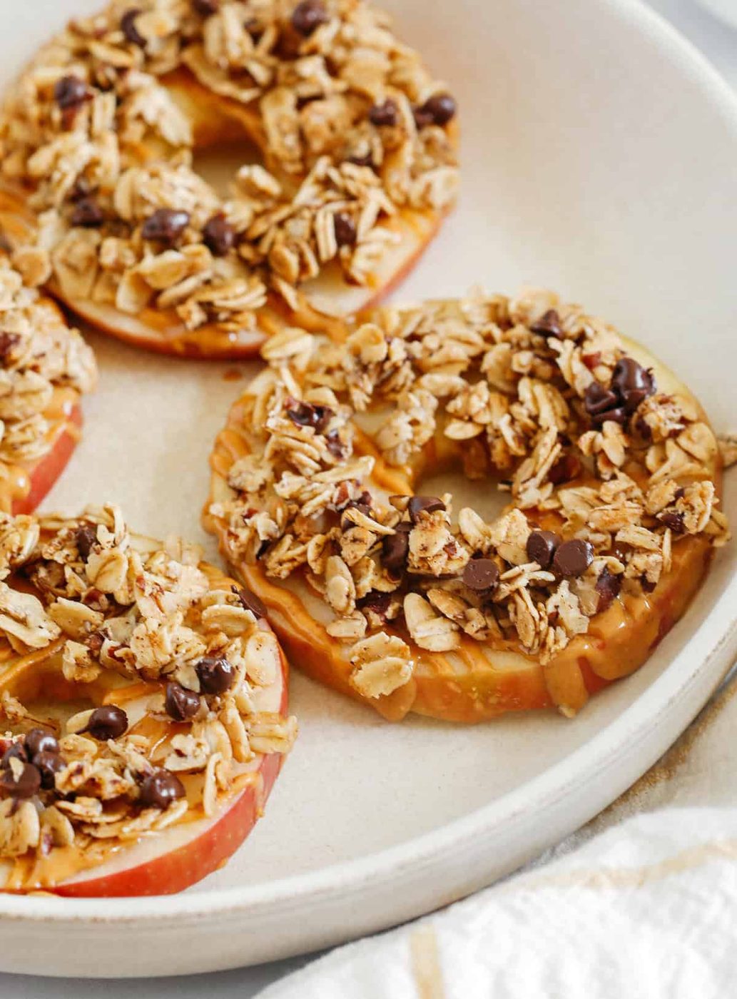 Butter Peanut Granola Apple Rings