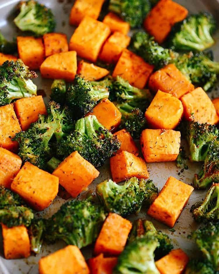 Perfectly Roasted Broccoli & Sweet Potatoes