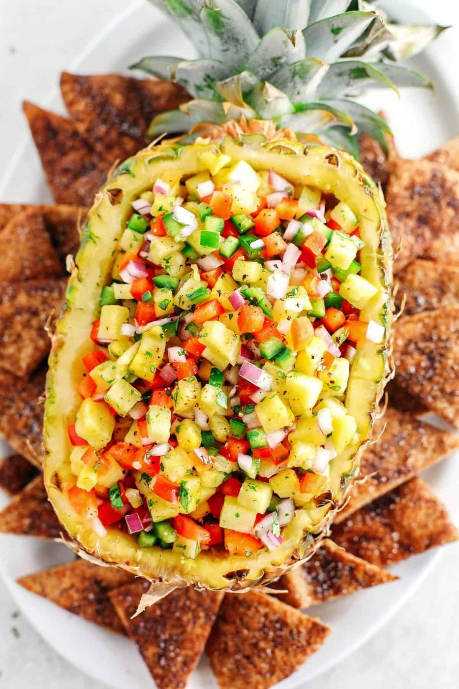 Salsa Pineapple with Cinnamon Pita Chips