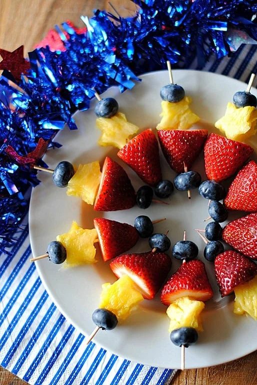 Red, White & Blue Fruit Skewers