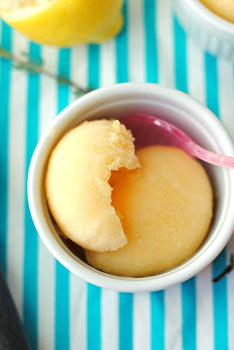 Sparkling Peach & Thyme Sorbet