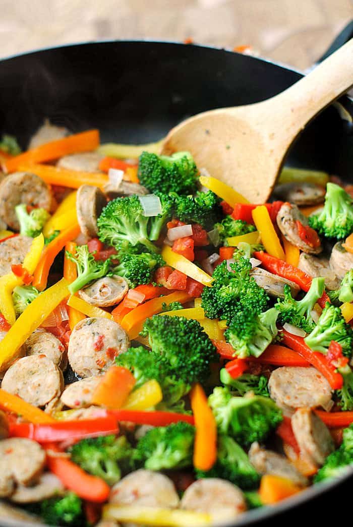 Spicy Sausage & Veggie Stir Fry