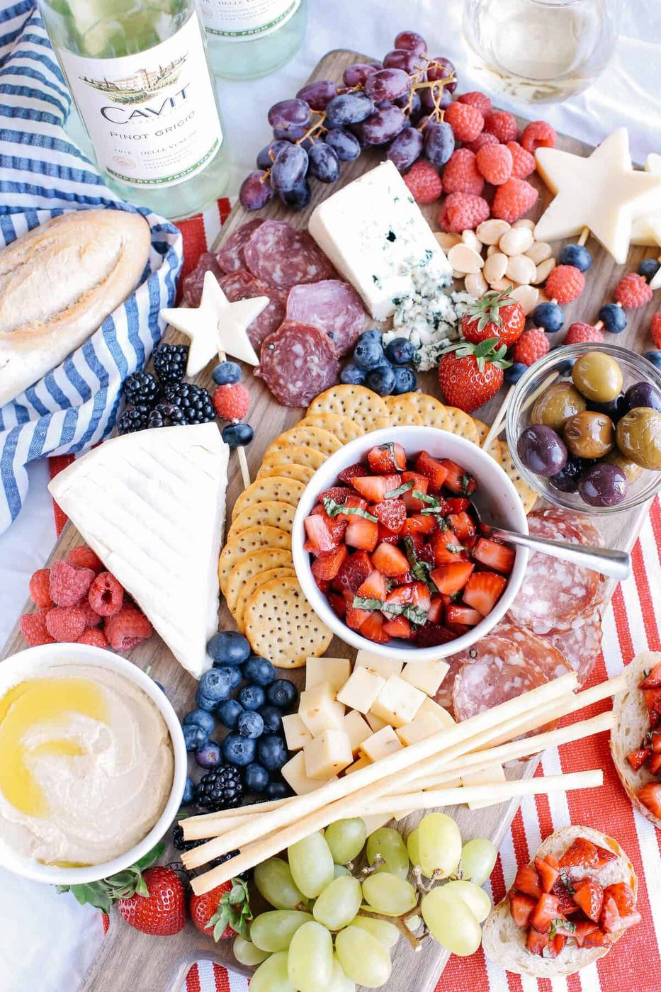 The Ultimate Patriotic Cheese Board for the table