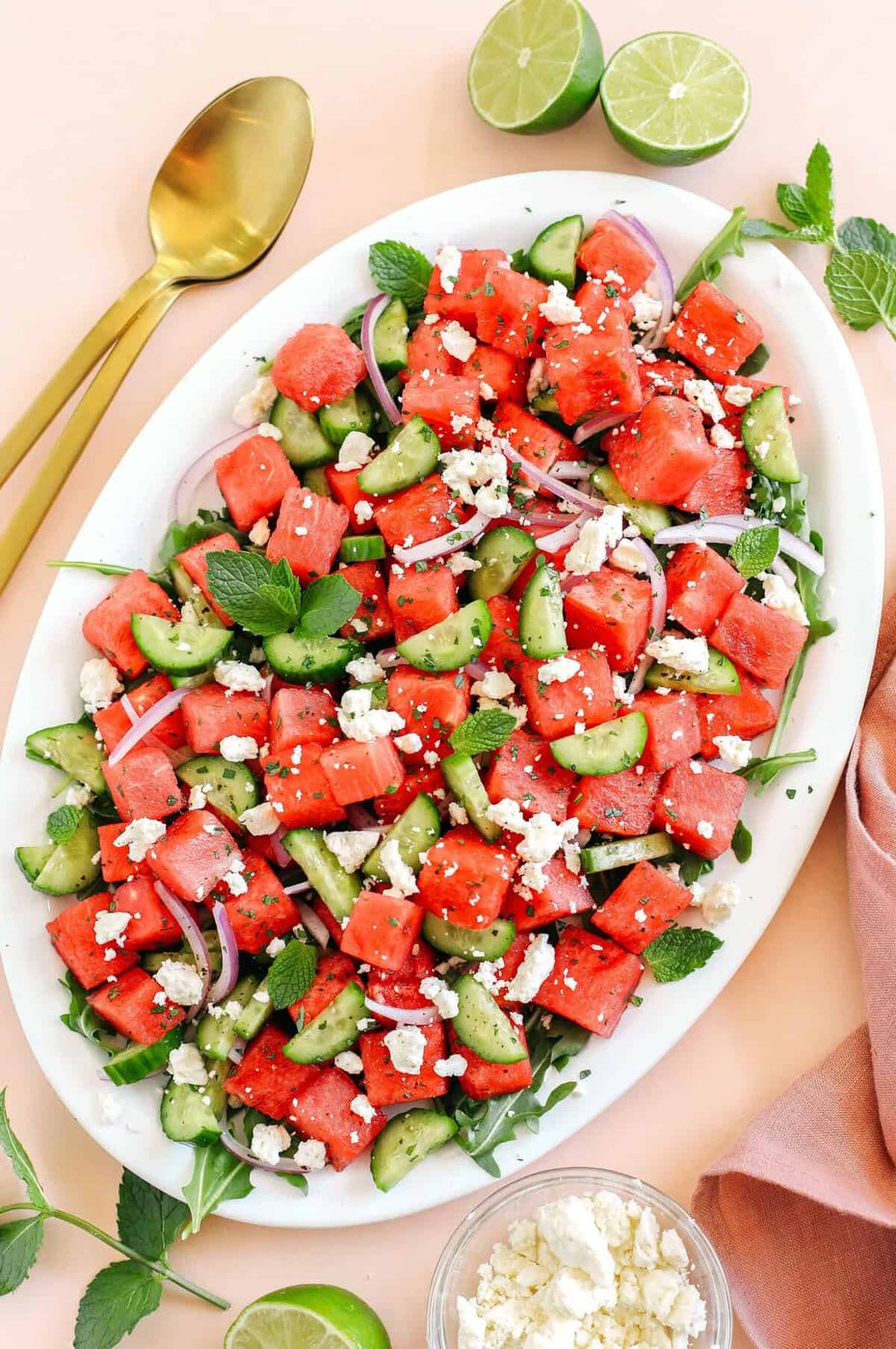 Watermelon, Cucumber & Feta Salad