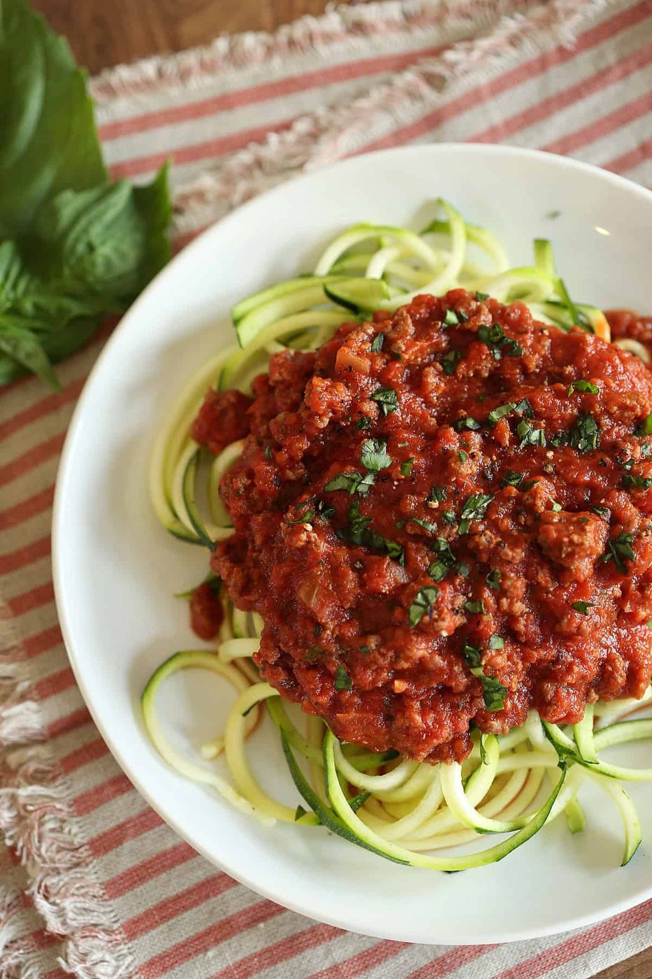 Noodles Zucchini with Simple Bolognese Sauce
