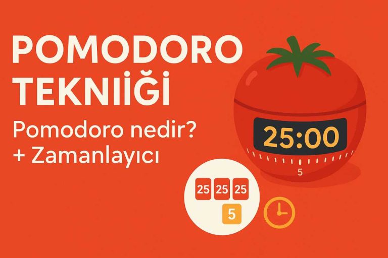 pomodoro tekniği nedir? (adım adım rehber + “pomodoro saati” seçimi)