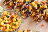Grilled Mango Sriracha Chicken Skewers