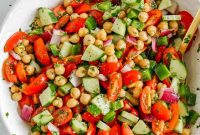 Mediterranean Tomato, Cucumber and Chickpea Salad