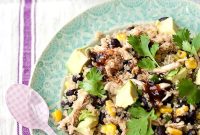 BBQ Chicken Quinoa Salad with Corn, Avocado and Lime
