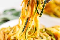 Creamy Butternut Squash and Sage Spaghetti with Zucchini Noodles