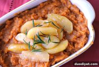 Creamy Mashed Sweet Potatoes with Sauteed Apples