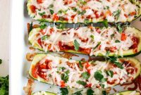 Cheesy Enchilada Stuffed Zucchini Boats Recipe
