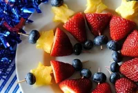 Patriotic Red, White and Blue Fruit Skewers
