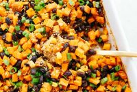 Hearty Sweet Potato and Black Bean Quinoa Bake