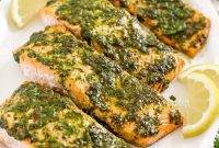 Oven-Baked Salmon with Chimichurri Sauce