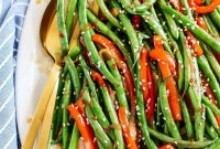 Ginger-Soy Glazed Green Beans and Bell Peppers Recipe