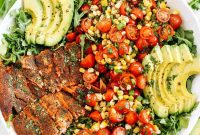 Grilled Chili-Rubbed Salmon with Summer Corn Salad