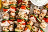 Grilled Greek Chicken Skewers with Tzatziki Recipe
