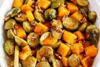 Maple-Glazed Butternut Squash and Brussels Sprouts Recipe