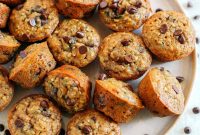 Moist Banana Zucchini Muffins with Chocolate Chips