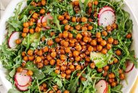 Arugula and Honey-Roasted Chickpea Salad