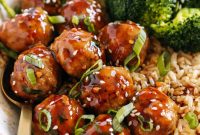 Soy-Ginger Glazed Turkey Meatballs