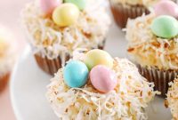Carrot Cake Cupcakes with Bird’s Nest Frosting