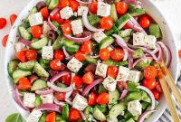 Authentic Greek Salad Recipe with Feta, Cucumber and Olives