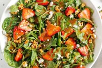 Strawberry Balsamic Salad with Goat Cheese and Arugula