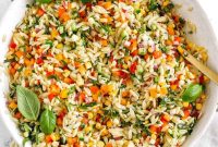 Mediterranean Rainbow Orzo Salad with Feta