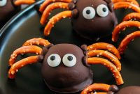 Halloween Chocolate Peanut Butter Spider Bites