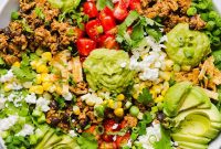 Zesty Avocado Taco Salad with Black Beans & Corn
