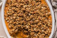 Light Sweet Potato Casserole Recipe with Pecan Topping