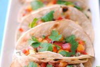 Crispy Tilapia Tacos with Peach Mango Salsa