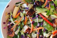 Crunchy Asian Chicken Salad with Ginger Sesame Dressing