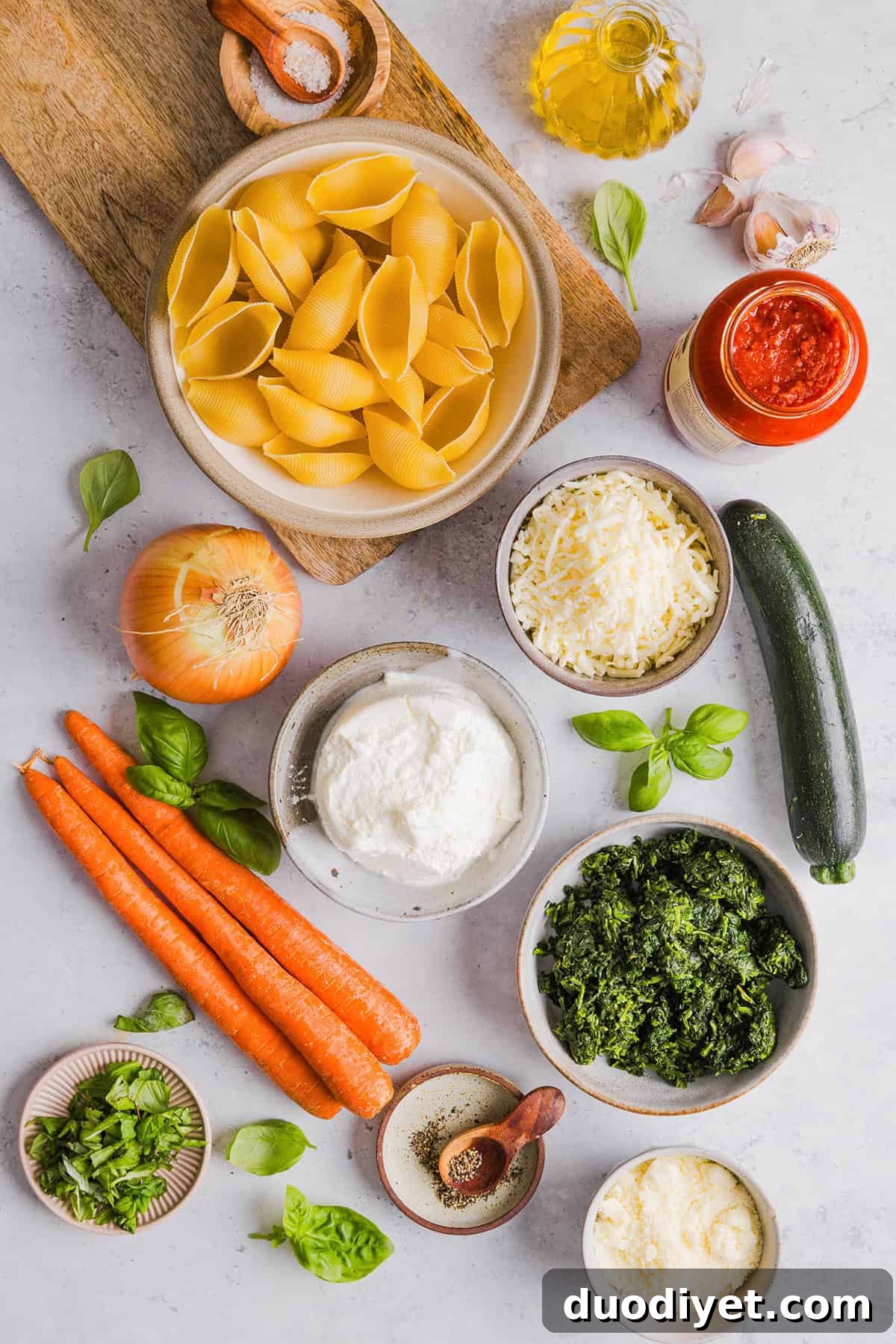 Veggie and Cheese Stuffed Shells close-up
