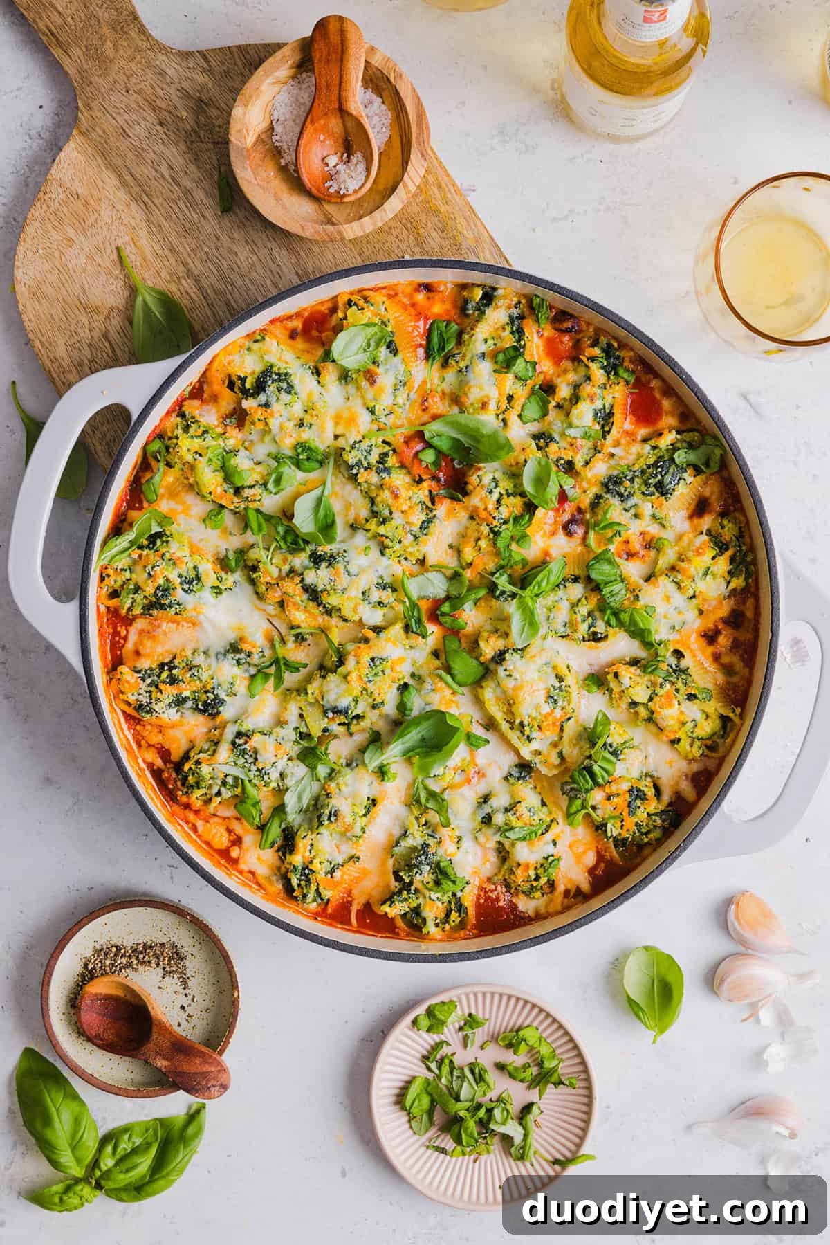 Baked Vegetable and Cheese Stuffed Shells 9 Baked casserole variation